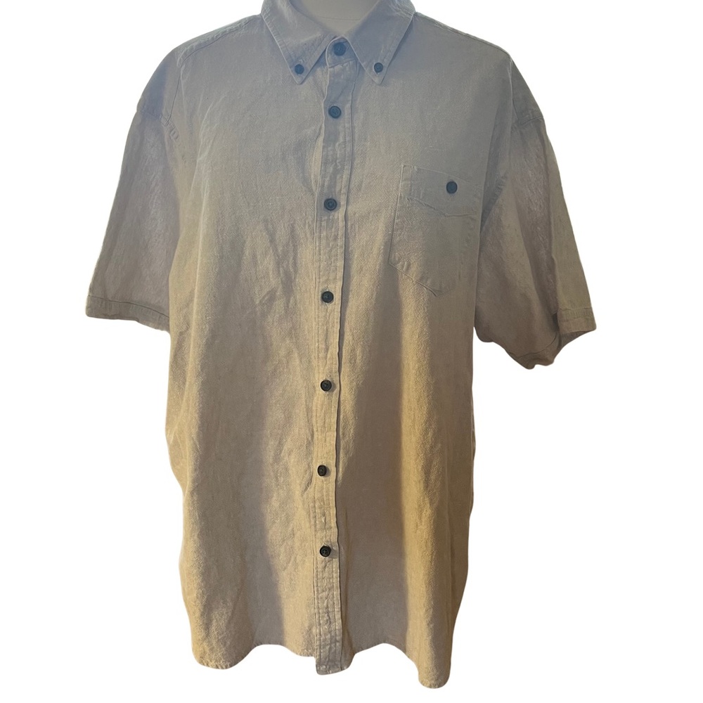 Khaki linen blend summer shirt size XXL